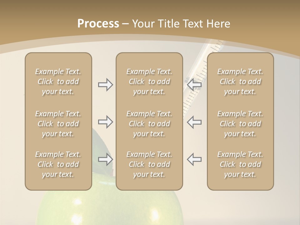 Close-Up Of Syringe In Green Apple PowerPoint Template