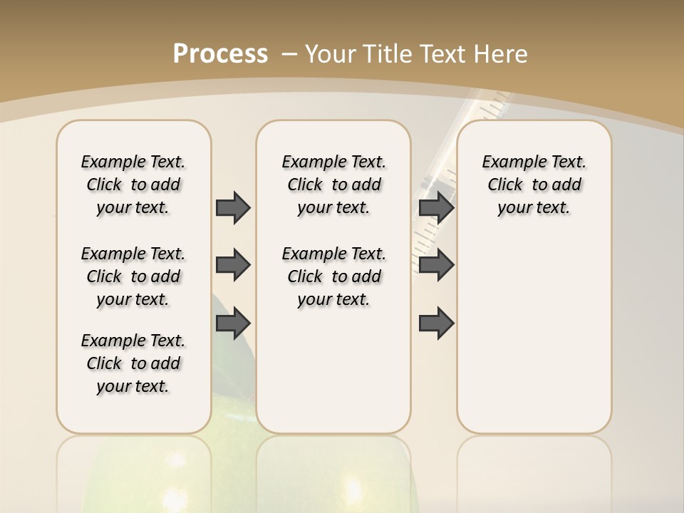 Close-Up Of Syringe In Green Apple PowerPoint Template