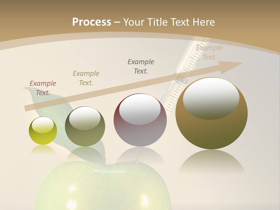 Close-Up Of Syringe In Green Apple PowerPoint Template
