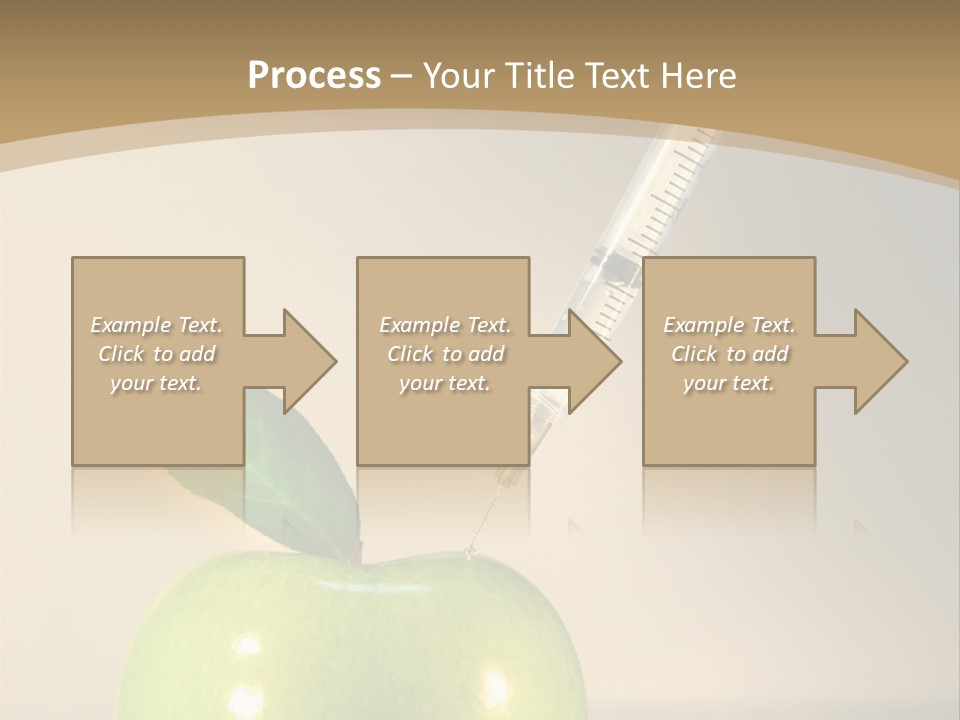 Close-Up Of Syringe In Green Apple PowerPoint Template