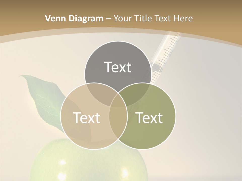 Close-Up Of Syringe In Green Apple PowerPoint Template