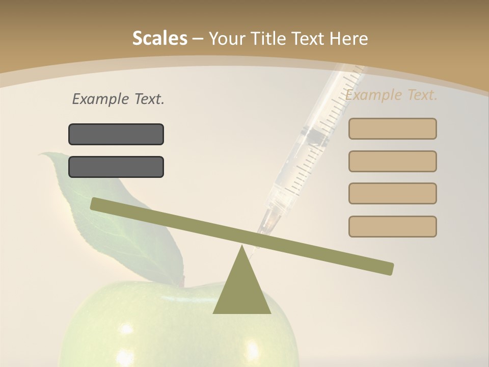 Close-Up Of Syringe In Green Apple PowerPoint Template