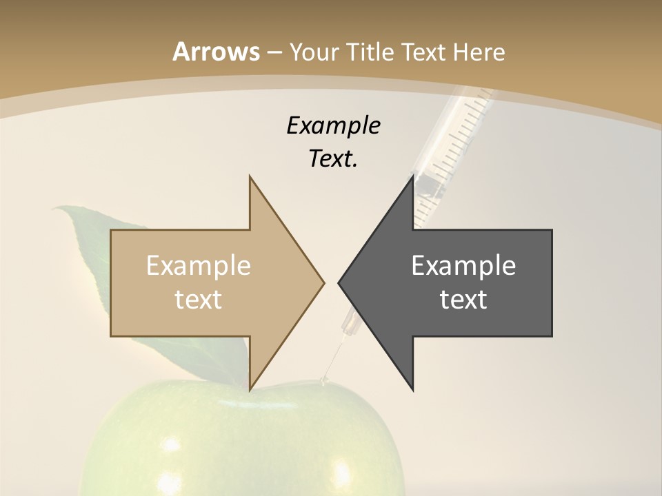 Close-Up Of Syringe In Green Apple PowerPoint Template