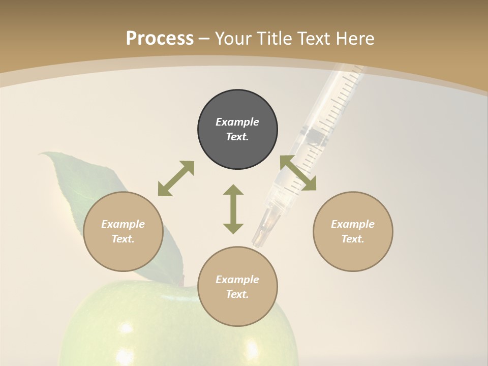 Close-Up Of Syringe In Green Apple PowerPoint Template