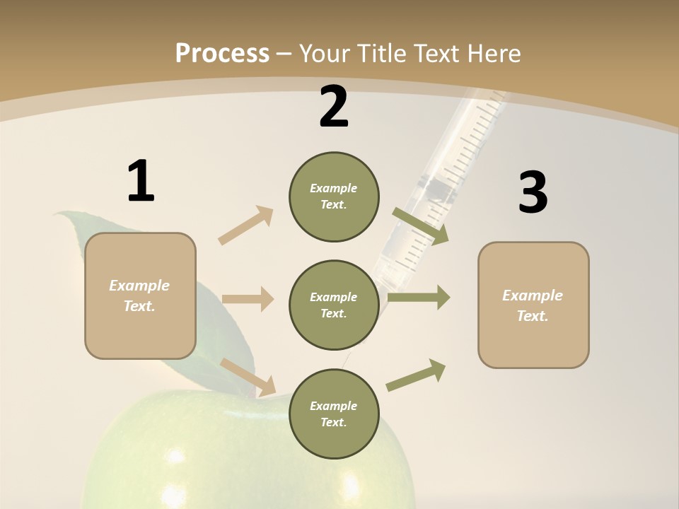 Close-Up Of Syringe In Green Apple PowerPoint Template