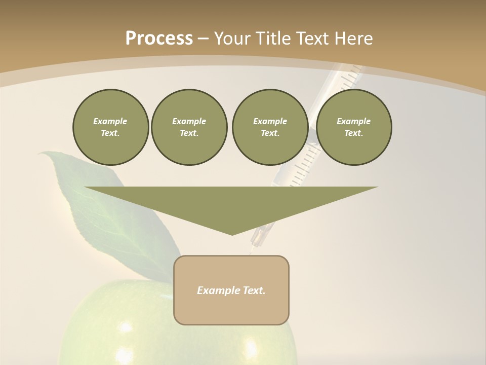 Close-Up Of Syringe In Green Apple PowerPoint Template