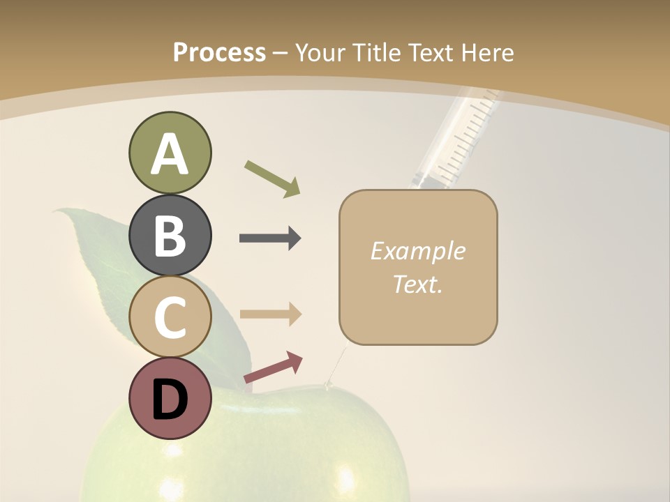 Close-Up Of Syringe In Green Apple PowerPoint Template