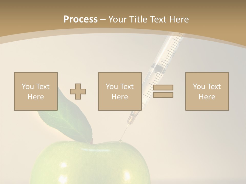 Close-Up Of Syringe In Green Apple PowerPoint Template