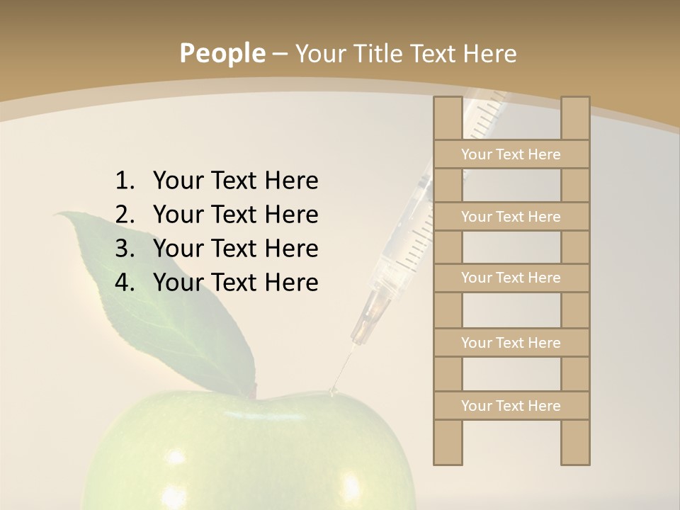 Close-Up Of Syringe In Green Apple PowerPoint Template