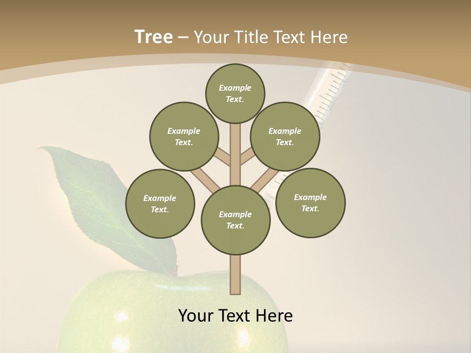 Close-Up Of Syringe In Green Apple PowerPoint Template