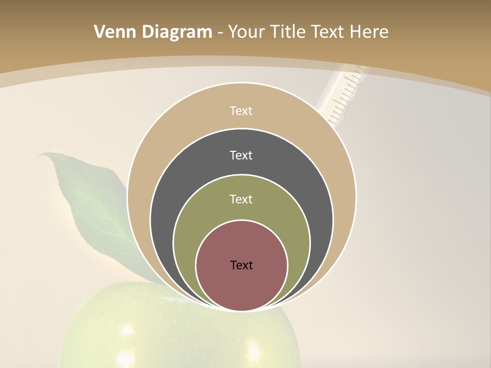 Close-Up Of Syringe In Green Apple PowerPoint Template
