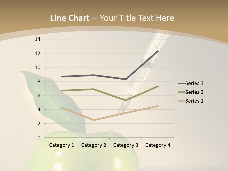 Close-Up Of Syringe In Green Apple PowerPoint Template