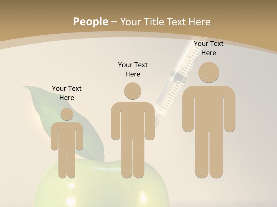 Close-Up Of Syringe In Green Apple PowerPoint Template