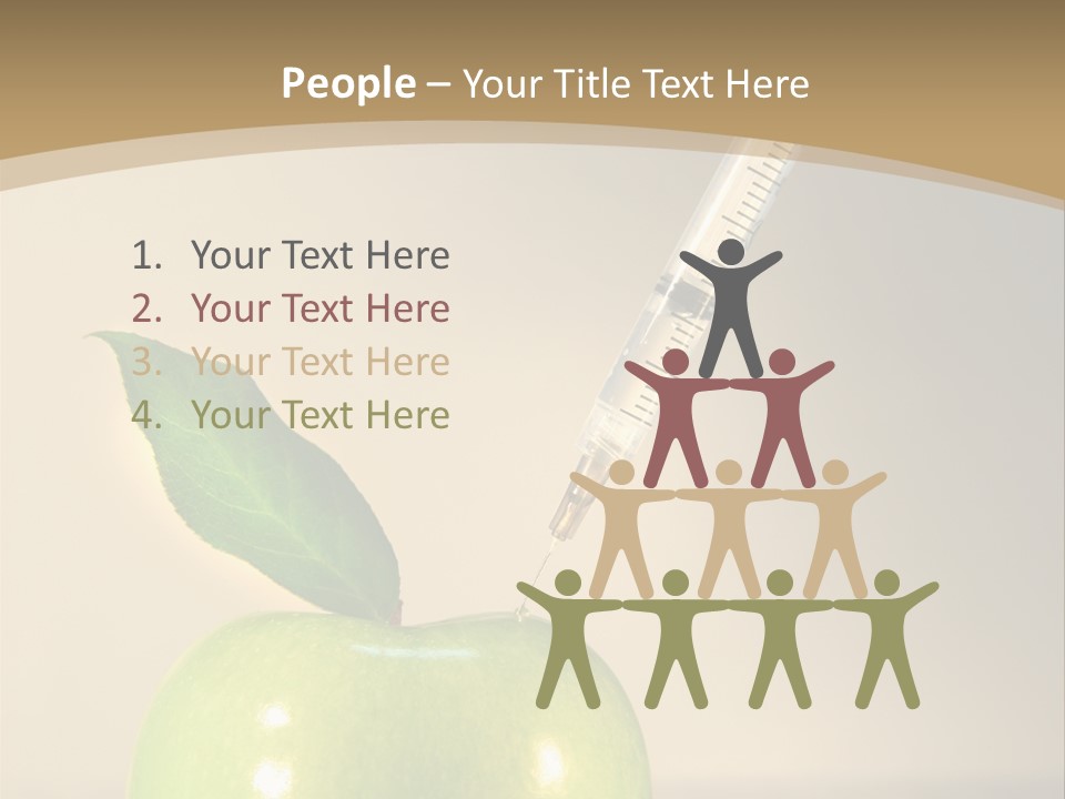 Close-Up Of Syringe In Green Apple PowerPoint Template