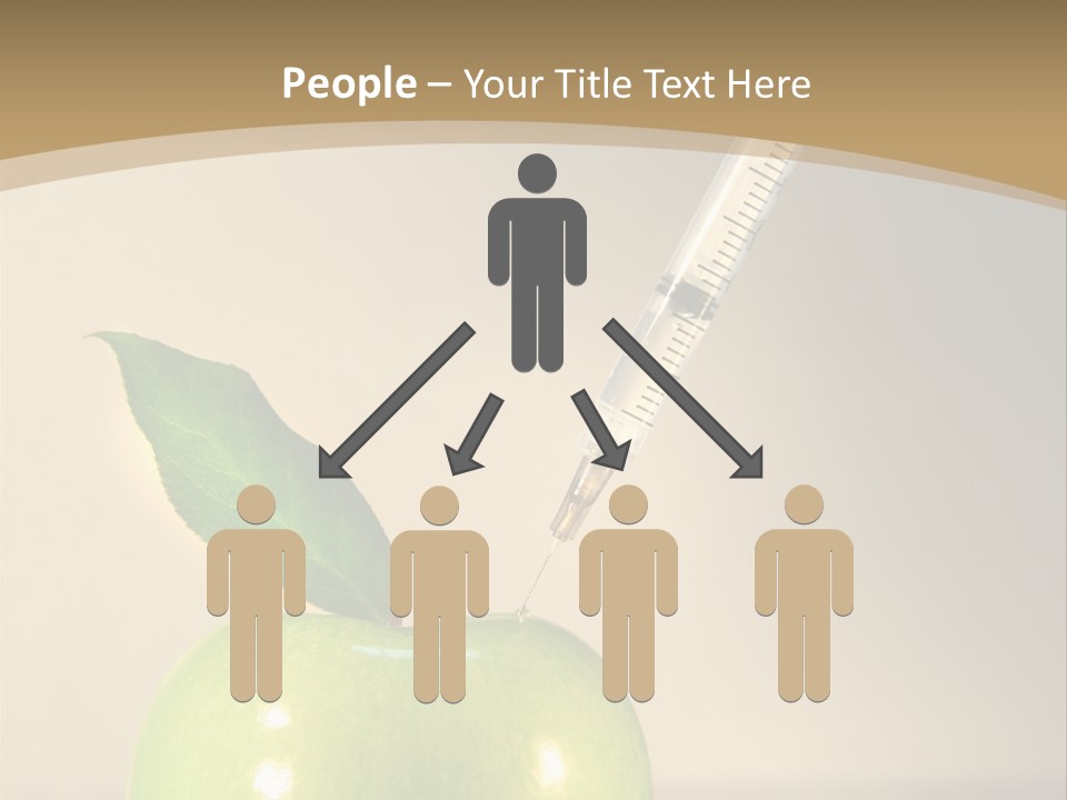 Close-Up Of Syringe In Green Apple PowerPoint Template