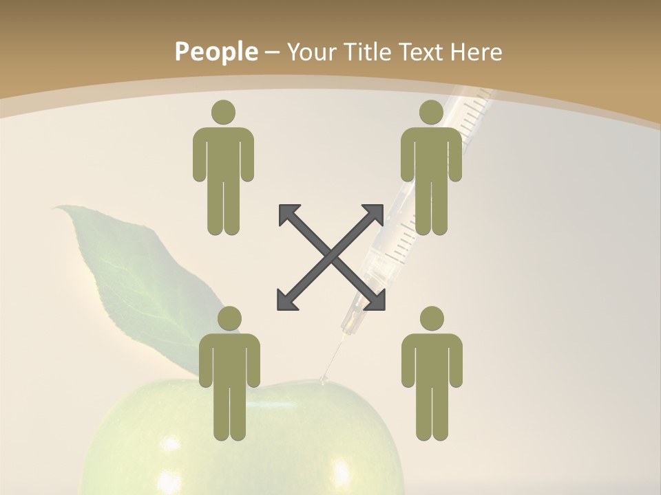 Close-Up Of Syringe In Green Apple PowerPoint Template