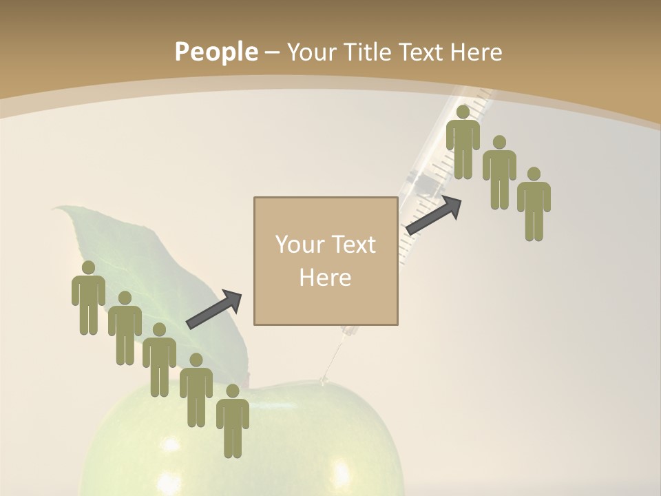 Close-Up Of Syringe In Green Apple PowerPoint Template