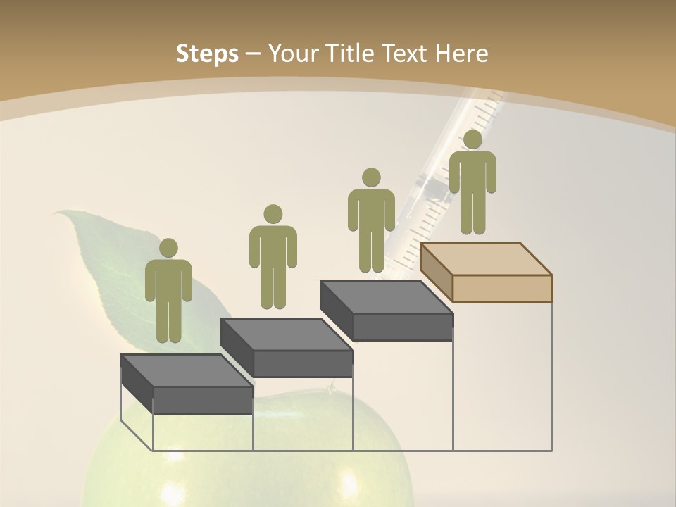 Close-Up Of Syringe In Green Apple PowerPoint Template