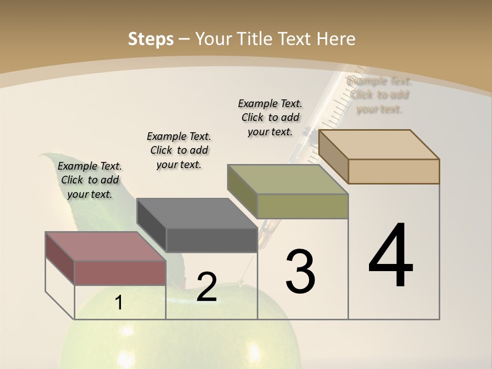 Close-Up Of Syringe In Green Apple PowerPoint Template