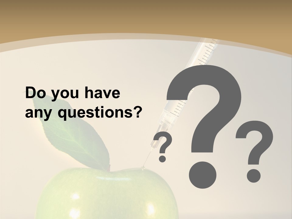 Close-Up Of Syringe In Green Apple PowerPoint Template