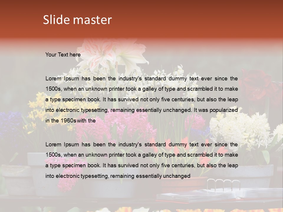 Beautiful Garden Flowers In Spring PowerPoint Template