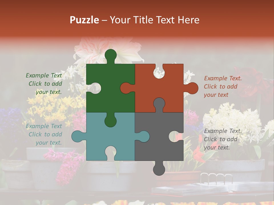 Beautiful Garden Flowers In Spring PowerPoint Template