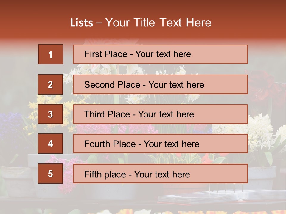 Beautiful Garden Flowers In Spring PowerPoint Template