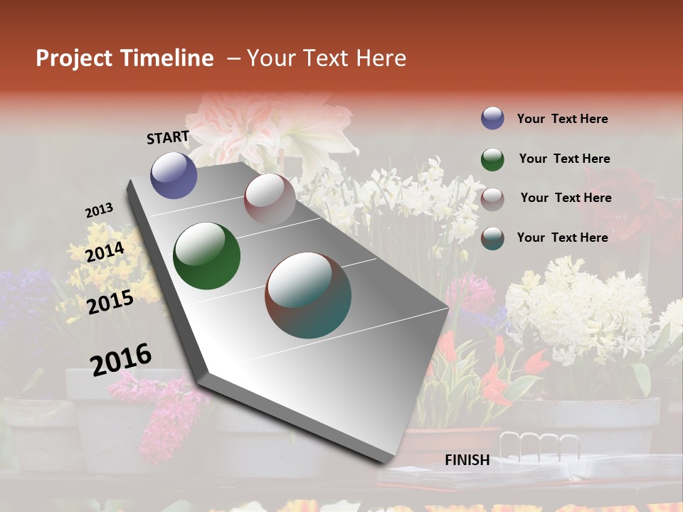 Beautiful Garden Flowers In Spring PowerPoint Template