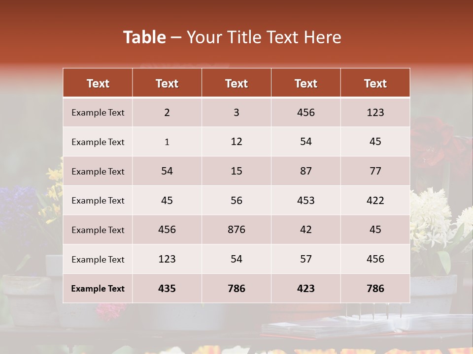 Beautiful Garden Flowers In Spring PowerPoint Template