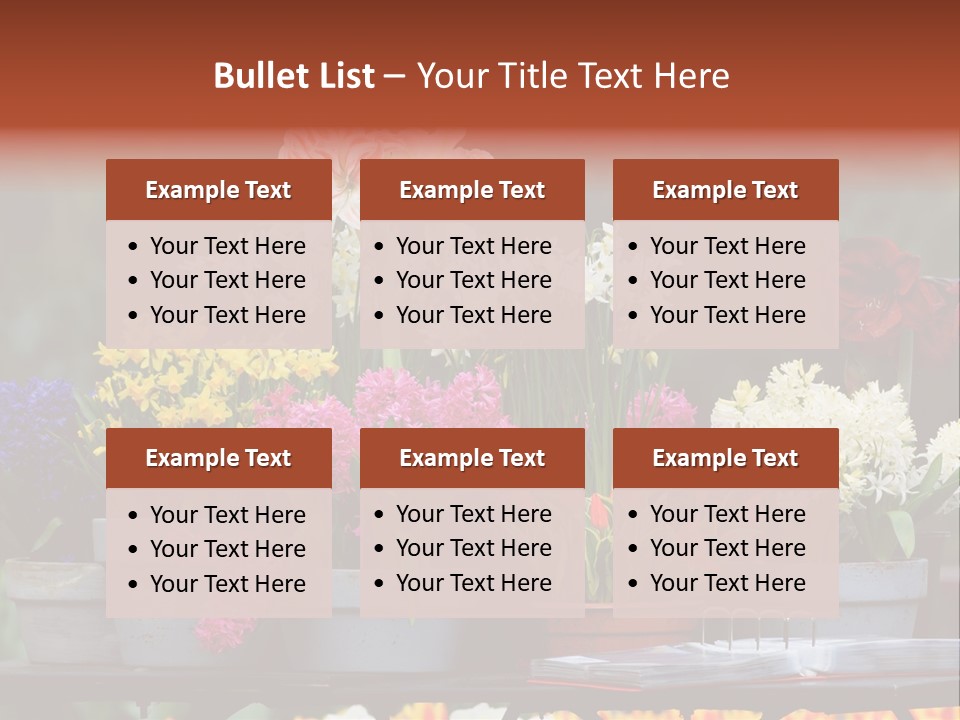 Beautiful Garden Flowers In Spring PowerPoint Template