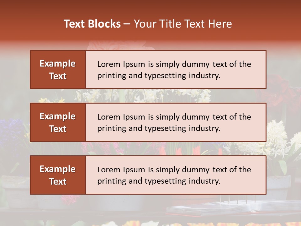 Beautiful Garden Flowers In Spring PowerPoint Template