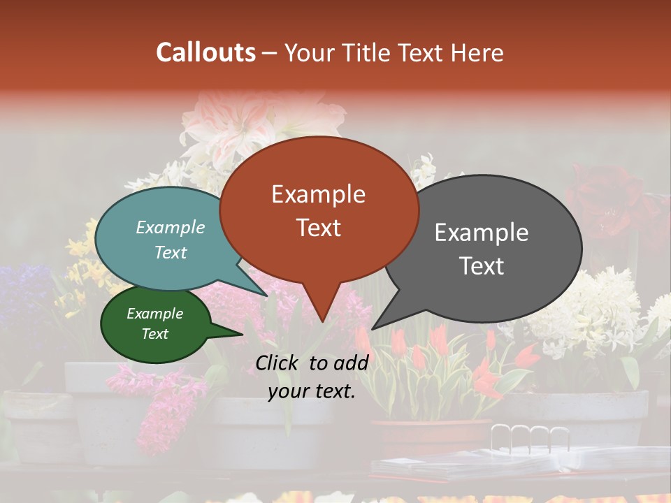 Beautiful Garden Flowers In Spring PowerPoint Template