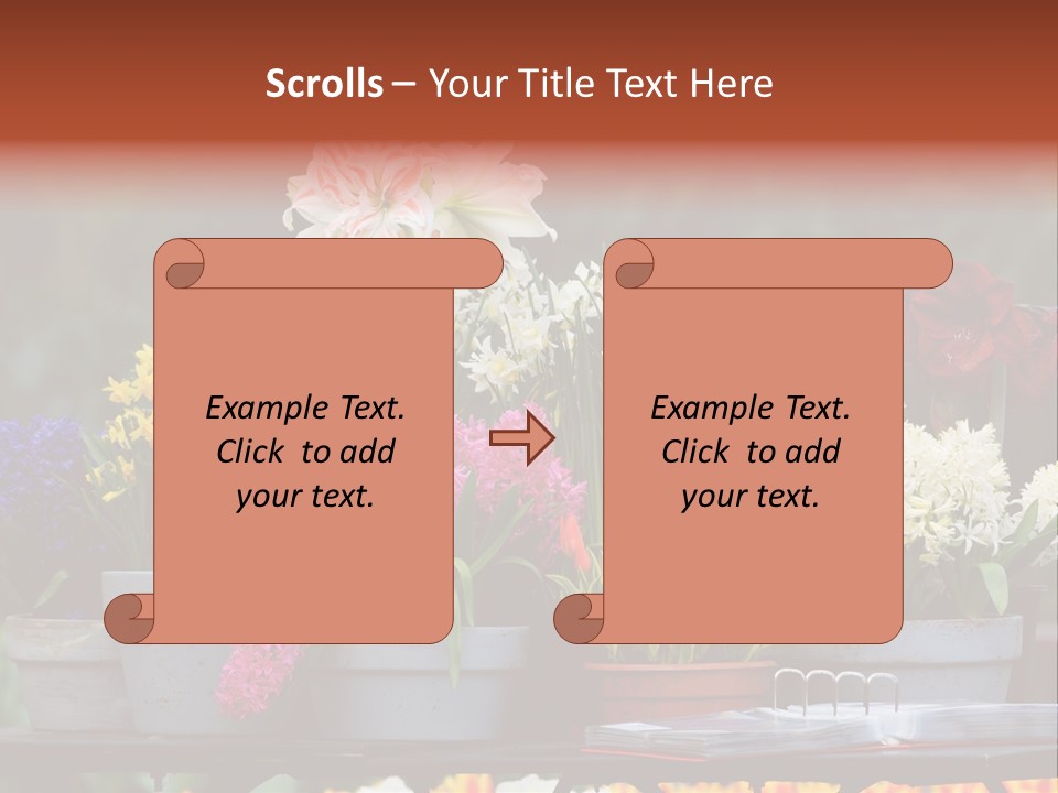 Beautiful Garden Flowers In Spring PowerPoint Template