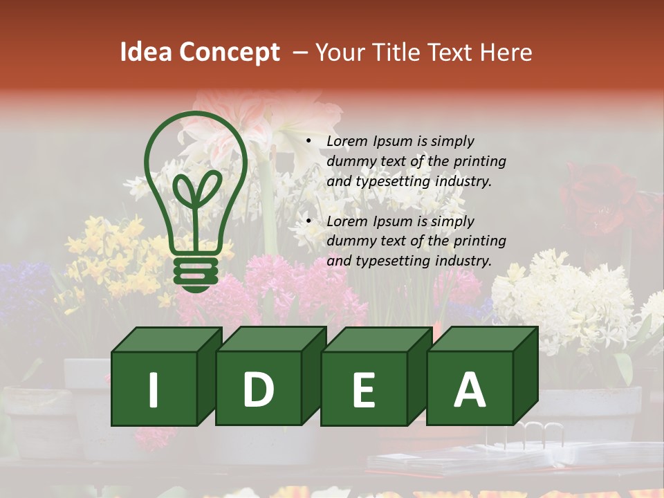 Beautiful Garden Flowers In Spring PowerPoint Template