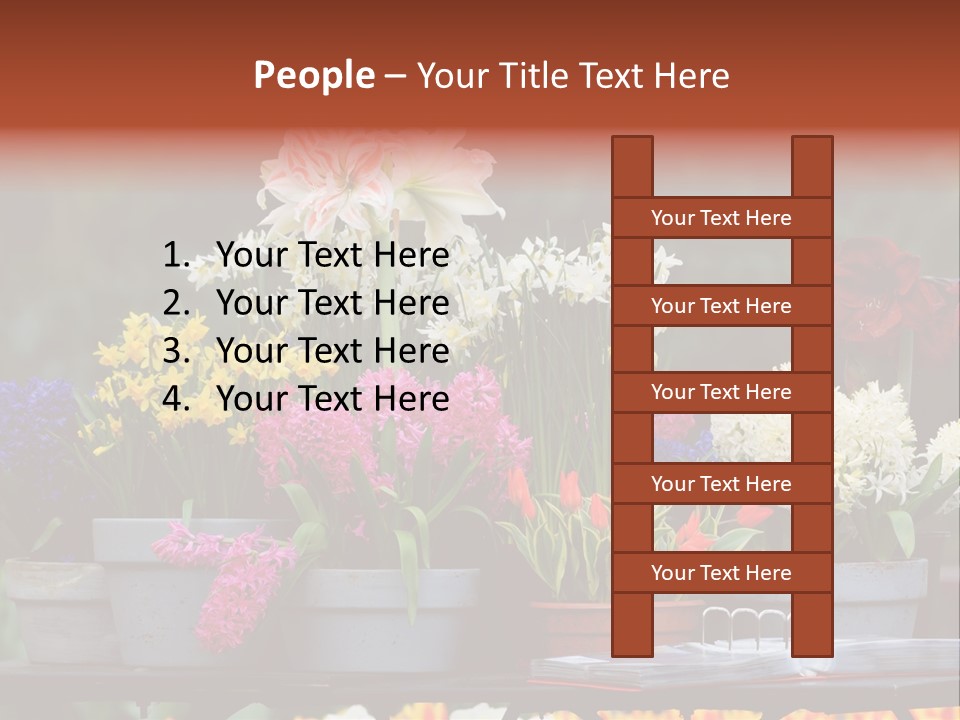 Beautiful Garden Flowers In Spring PowerPoint Template