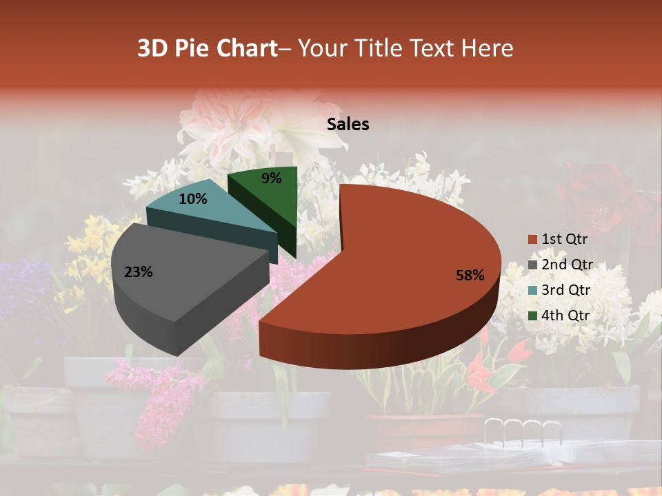 Beautiful Garden Flowers In Spring PowerPoint Template