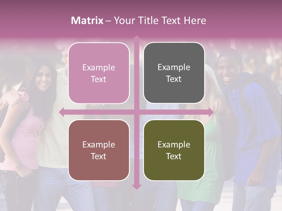 Group Of Six Young Firneds Having Fun Outside PowerPoint Template