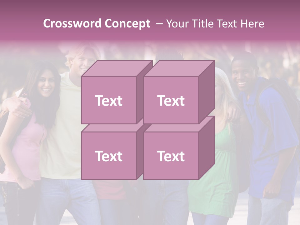 Group Of Six Young Firneds Having Fun Outside PowerPoint Template