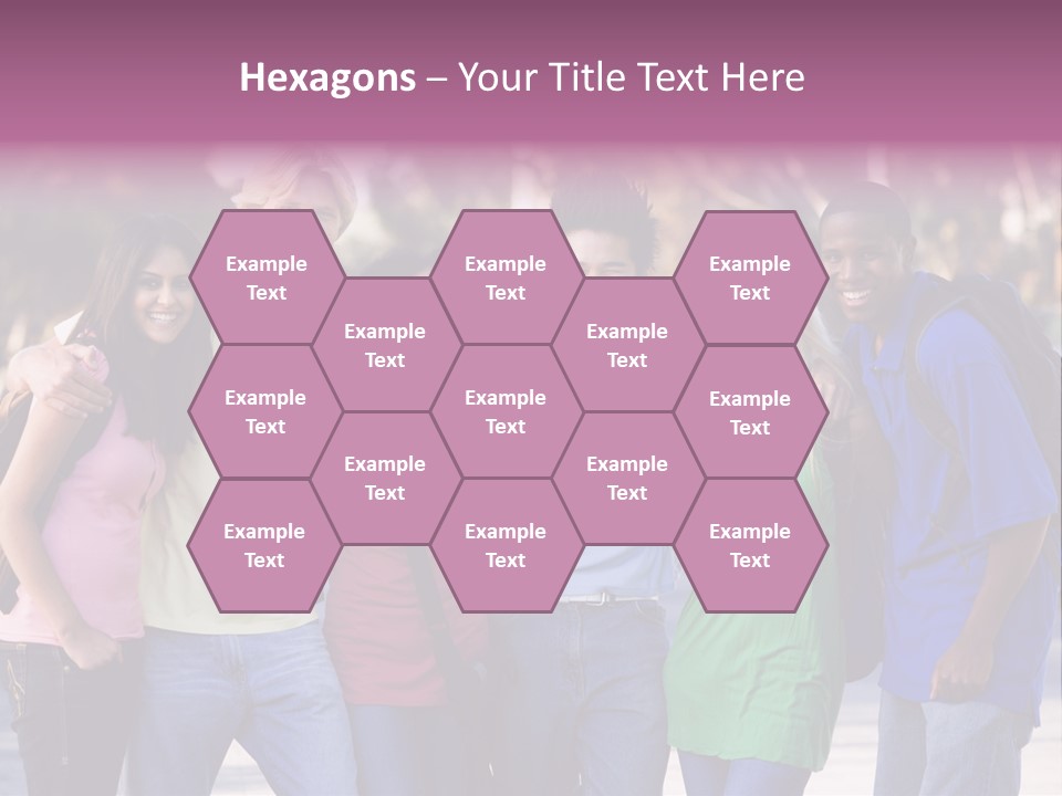 Group Of Six Young Firneds Having Fun Outside PowerPoint Template
