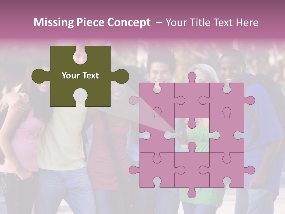 Group Of Six Young Firneds Having Fun Outside PowerPoint Template