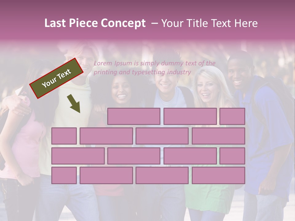 Group Of Six Young Firneds Having Fun Outside PowerPoint Template