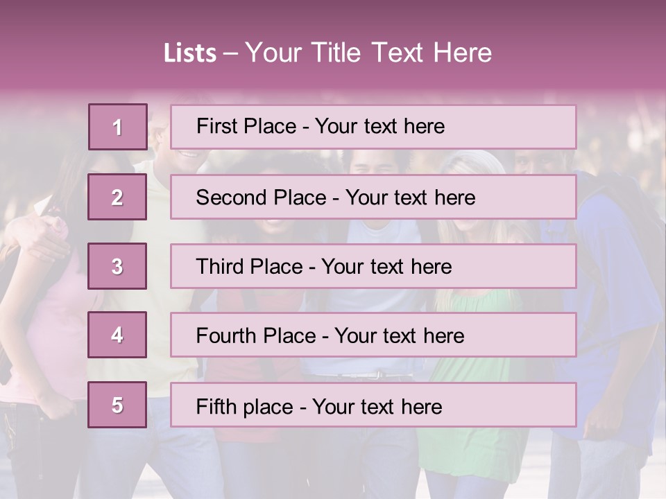 Group Of Six Young Firneds Having Fun Outside PowerPoint Template