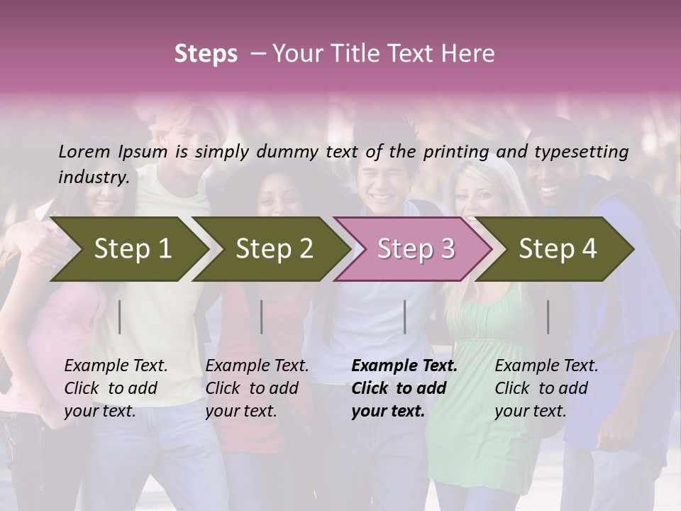 Group Of Six Young Firneds Having Fun Outside PowerPoint Template