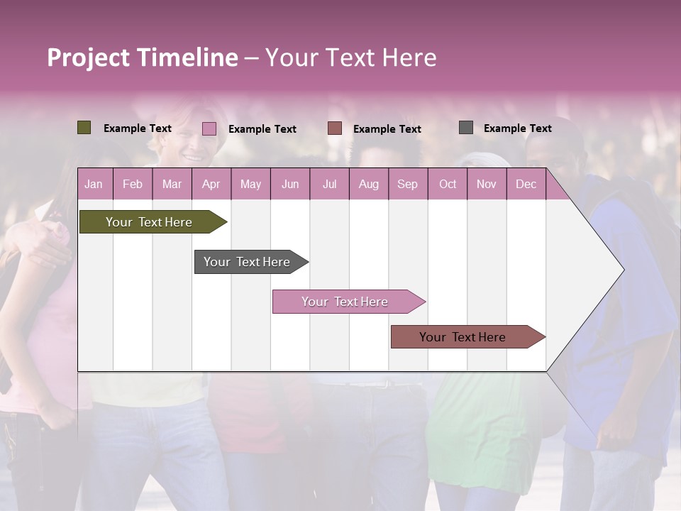 Group Of Six Young Firneds Having Fun Outside PowerPoint Template