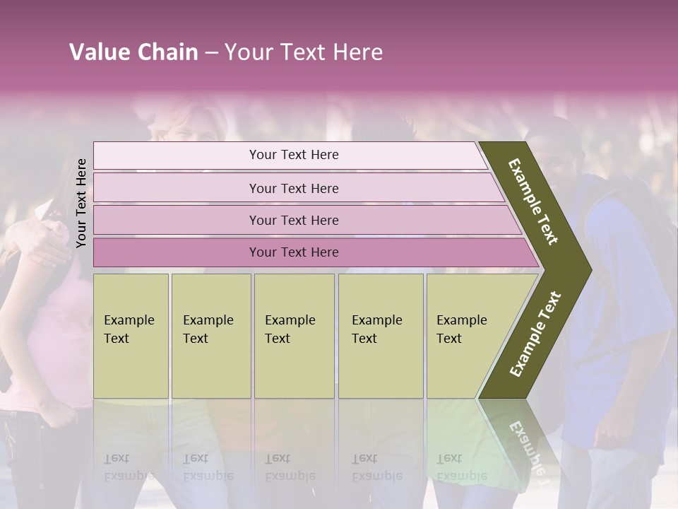 Group Of Six Young Firneds Having Fun Outside PowerPoint Template
