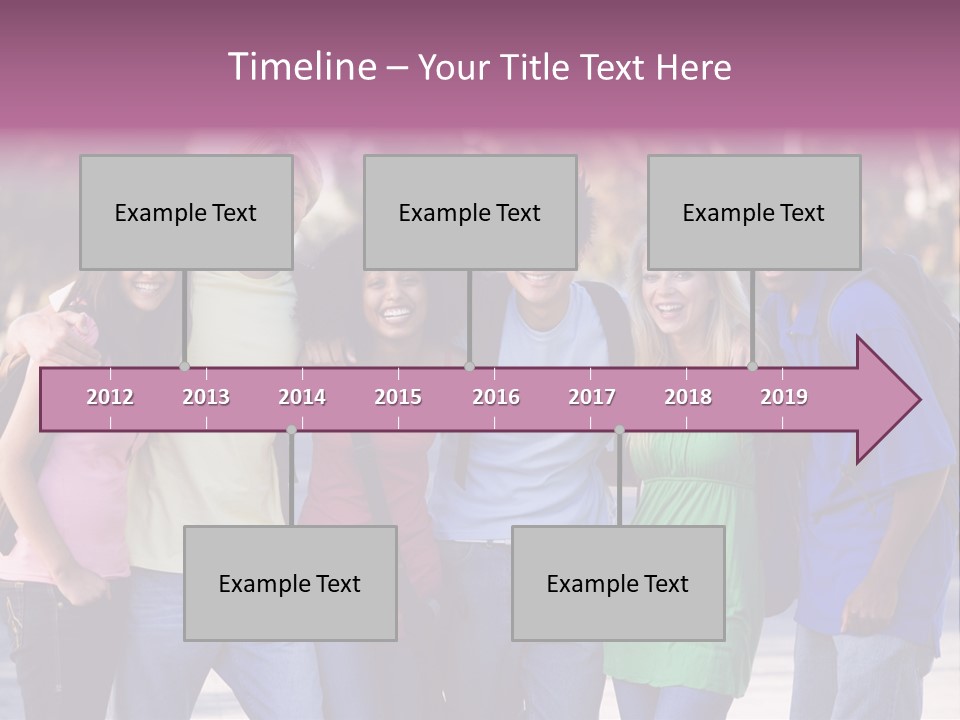 Group Of Six Young Firneds Having Fun Outside PowerPoint Template