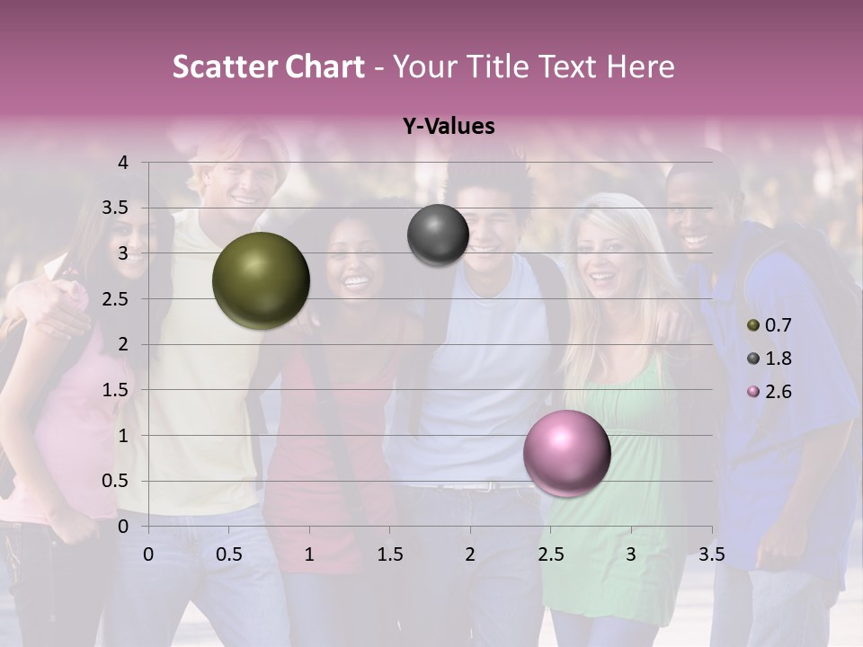 Group Of Six Young Firneds Having Fun Outside PowerPoint Template