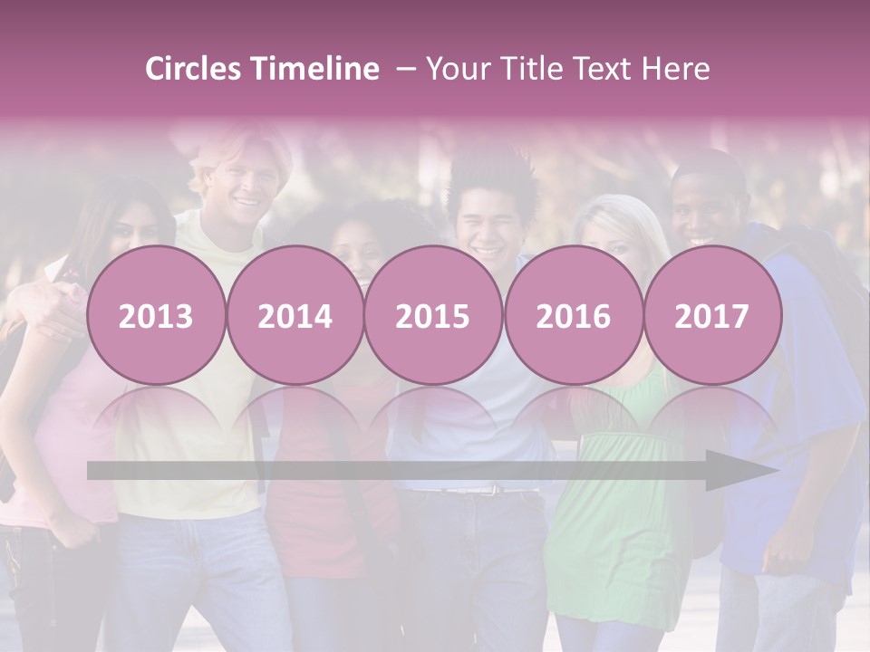 Group Of Six Young Firneds Having Fun Outside PowerPoint Template