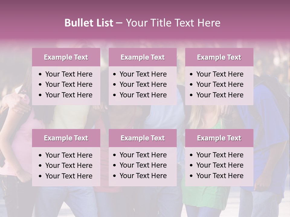Group Of Six Young Firneds Having Fun Outside PowerPoint Template