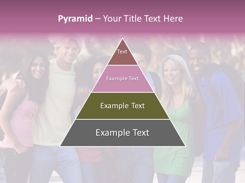 Group Of Six Young Firneds Having Fun Outside PowerPoint Template